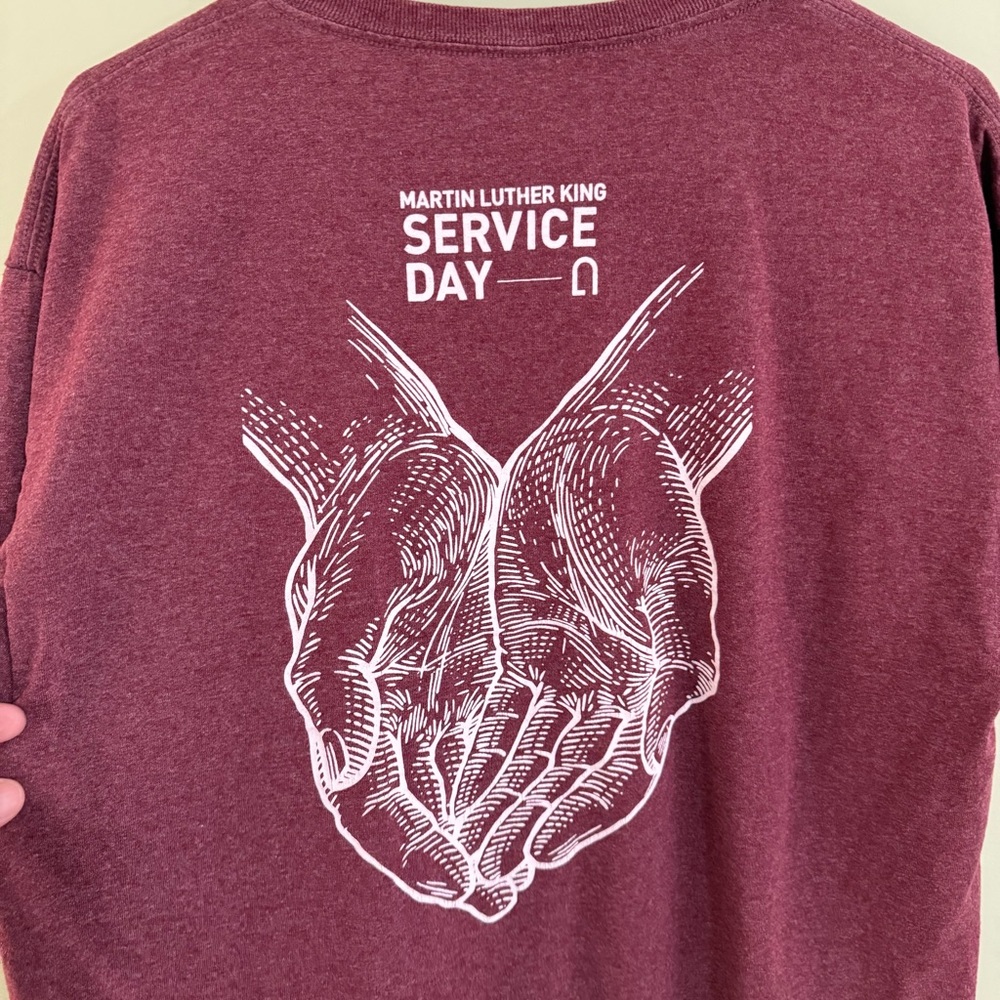 Martin Luther King Service Day Maroon T-Shirt unisex